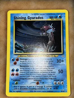 Pokemon Shining Gyarados 65/64 Holo Secret Rare Neo Revelation Mouth SWIRL 🌀 - Image 1