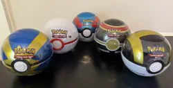 Pokemon TCG PokeBall Tins Lot of 5 - BRAND NEW SEALED - Image 1