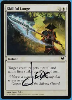 Skillful Lunge Dark Ascension NM Common Artist Signed CARD (s4192) ABUGames - Image 1
