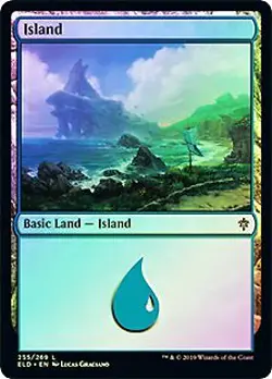 Island (255) FOIL Throne of Eldraine PLD Basic Land MAGIC MTG CARD ABUGames - Image 1