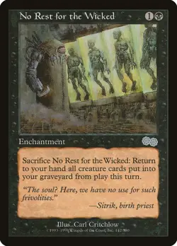 No Rest for the Wicked Urza's Saga NM Black Uncommon MAGIC MTG CARD ABUGames - Image 1