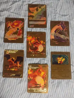 7 Pokemon Gold Foil Fan Art Cards - Image 1