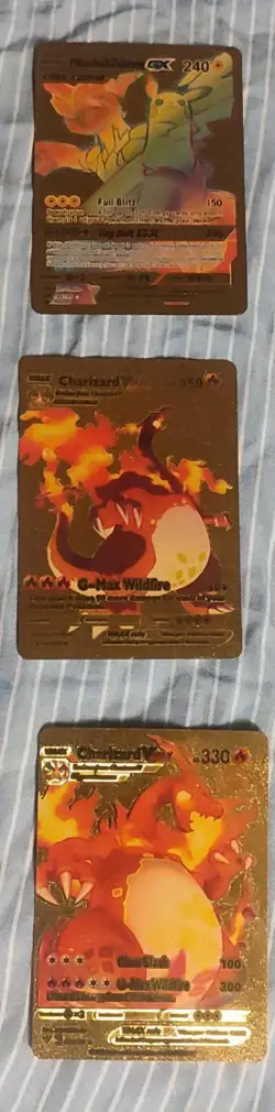 7 Pokemon Gold Foil Fan Art Cards - Image 3