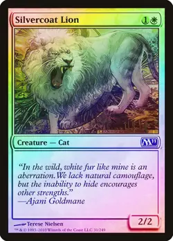 Silvercoat Lion FOIL Magic 2011 / M11 PLD White Common MAGIC CARD ABUGames - Image 1
