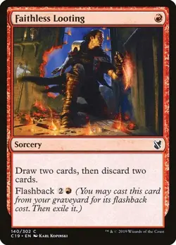 Faithless Looting Commander 2019 NM Red Common MAGIC THE GATHERING CARD ABUGames - Image 1