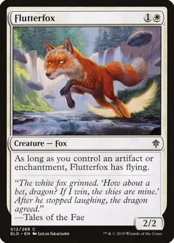 Flutterfox FOIL Throne of Eldraine NM White Common MAGIC GATHERING CARD ABUGames - Image 1