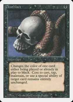 Deathlace Revised HEAVILY PLD Black Rare MAGIC THE GATHERING MTG CARD ABUGames - Image 1