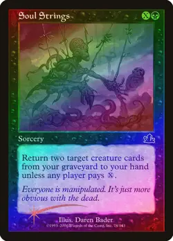 Soul Strings FOIL Prophecy HEAVILY PLD Black Common MAGIC MTG CARD ABUGames - Image 1