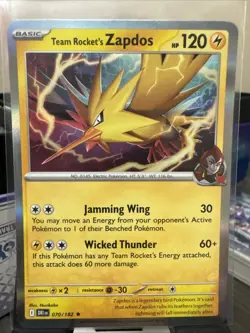 Pokemon TCG; Team Rocket's Zapdos 70/182, Destined Rivals _ HOLO - Image 1