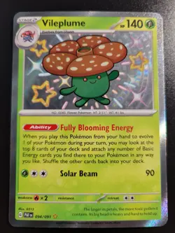 2023 Pokemon Scarlet & Violet Paldean Fates #094/091 Shiny Rare Vileplume - Image 1