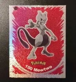 Mewtwo 2022 Prisma POKEMON Sticker EP #150 Kanto PERU Pink Holo - Image 1