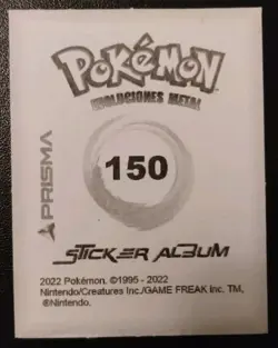 Mewtwo 2022 Prisma POKEMON Sticker EP #150 Kanto PERU Pink Holo - Image 3
