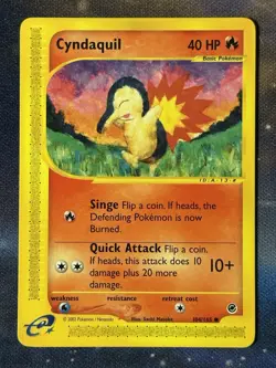 Cyndaquil 104/165 Expedition 2002 Pokemon E Reader Vintage WOTC Pokemon NM MINT - Image 1