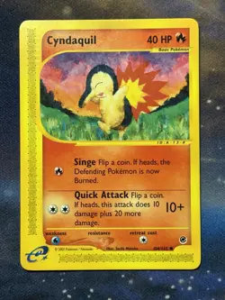 Cyndaquil 104/165 Expedition 2002 Pokemon E Reader Vintage WOTC Pokemon NM MINT - Image 3