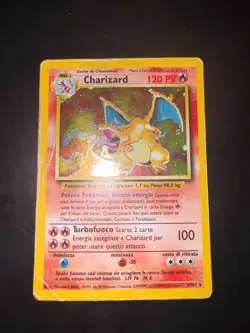 Pokemon Charizard 4/102 Set Base Rara Holo Unlimited Wizards ITA Carte Vintage - Image 1
