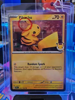 Pikachu 051/162 Pokemon Day STAMPED Cosmos Pokemon Day Promo SWIRL 🌀 - Image 2