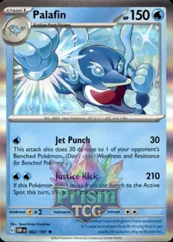 Palafin 62/197 Rare Holo Obsidian Flames Pokemon - Image 1