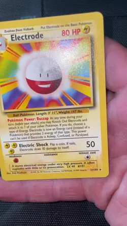 Pokemon Electrode 21/102 Rare Base Set 1999 WOTC mp-lp - Image 2