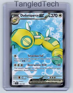 Pokemon Dudunsparce ex 178/159 SV09 Journey Together English Full Art Near Mint - Image 1