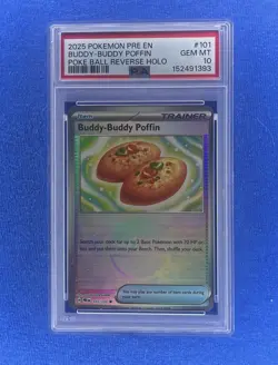2025 Pokemon Buddy-buddy Poffin Poke Ball Reverse Holo #101 PSA 10 - Image 1