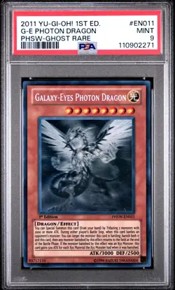YUGIOH GALAXY EYES PHOTON DRAGON GHOST 1ST ED PHSW-EN011 PSA 9 - Image 1