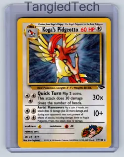 Pokemon Koga's Pidgeotto 027/132 Gym Challenge Vintage English Near Mint - Image 1