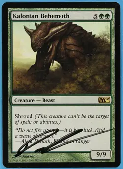 Kalonian Behemoth Magic 2010 / M10 NM Rare Artist Signed CARD (s4767) ABUGames - Image 1