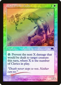 Battlefield Medic FOIL Onslaught HEAVILY PLD White Common MAGIC CARD ABUGames - Image 1