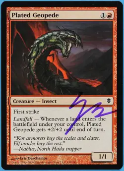 Plated Geopede Zendikar NM Red Common Artist Signed CARD (s1912) ABUGames - Image 1