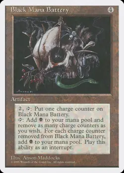 Black Mana Battery 4th Edition HEAVILY PLD Artifact Rare MAGIC MTG CARD ABUGames - Image 1