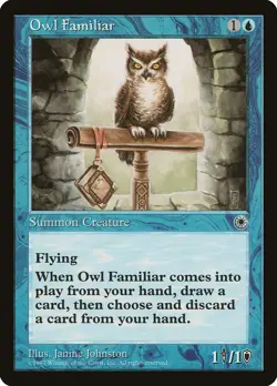 Owl Familiar Portal NM Blue Common MAGIC THE GATHERING MTG CARD ABUGames - Image 1