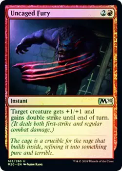Uncaged Fury FOIL Core Set 2020 / M20 NM Red Uncommon MAGIC MTG CARD ABUGames - Image 1