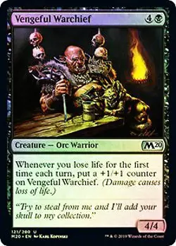 Vengeful Warchief FOIL Core Set 2020 / M20 NM Black Uncommon MAGIC CARD ABUGames - Image 1