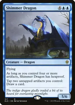 Shimmer Dragon (Brawl Deck) Throne of Eldraine NM Blue Rare MAGIC CARD ABUGames - Image 1