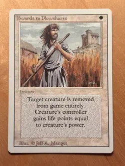 Magic the Gathering MTG Swords to Plowshares Revised 3rd Edition LP - Image 1