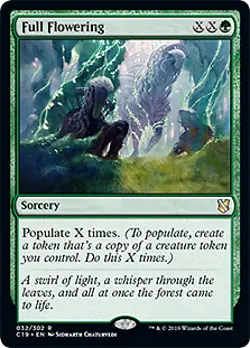 Full Flowering Commander 2019 NM Green Rare MAGIC THE GATHERING CARD ABUGames - Image 1