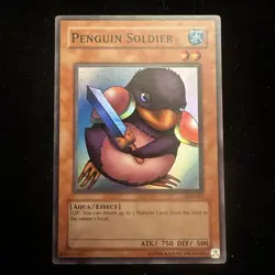 YUGIOH TCG PENGUIN SOLDIER SDJ-022 SUPER RARE HOLO UNLIMITED EDITION - Image 1