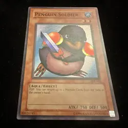 YUGIOH TCG PENGUIN SOLDIER SDJ-022 SUPER RARE HOLO UNLIMITED EDITION - Image 2