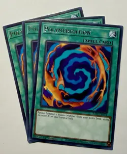 Yugioh! 3x Polymerization JUSH-EN014 Rare 1st Ed NM Playset - Image 1