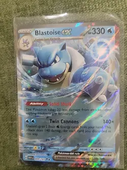 Blastoise ex 184/165 Sv: Scarlet & Violet 151 Holo Rare Pokemon TCG Card (MEW) - Image 1
