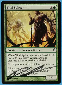 Vital Splicer New Phyrexia NM Green Uncommon Artist Signed CARD (s4742) ABUGames - Image 1