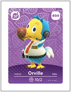 404 Orville, Animal Crossing Amiibo Card - Series 5, Authentic, NM - Image 1