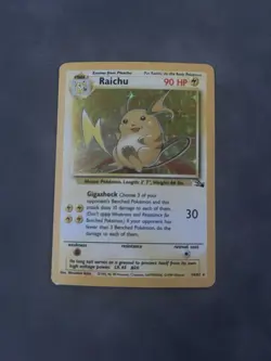 Pokemon TCG Raichu Fossil Holo Rare Card 14/62 Unlimited - Image 1