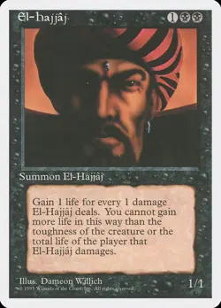 El-Hajjaj 4th Edition NM Black Rare MAGIC THE GATHERING MTG CARD ABUGames - Image 1
