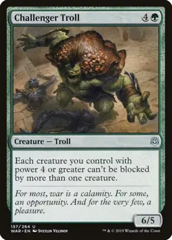 Challenger Troll FOIL War of the Spark MINT Green Uncommon MAGIC CARD ABUGames - Image 1
