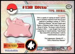 Pokemon 2000 Topps TV Animation Edition Series 3 #132 Ditto Blue Logo - Image 2