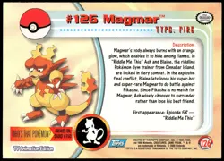 Pokemon 2000 Topps TV Animation Edition Series 3 #126 Magmar Blue Logo - Image 2