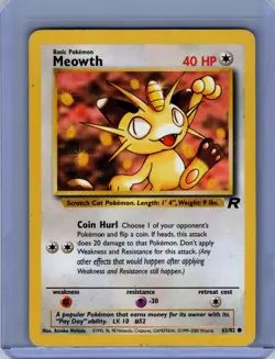 Pokemon Team Rocket #62/82 Meowth Lightly played - Image 1