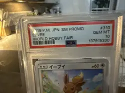 2019 POKEMON JAPANESE SM PROMO WORLD HOBBY FAIR #310 EEVEE PSA 10 - Image 2