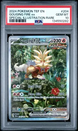 PSA 10 Pokemon Gouging Fire ex 204/162 Temporal Forces Special Illustration Rare - Image 1